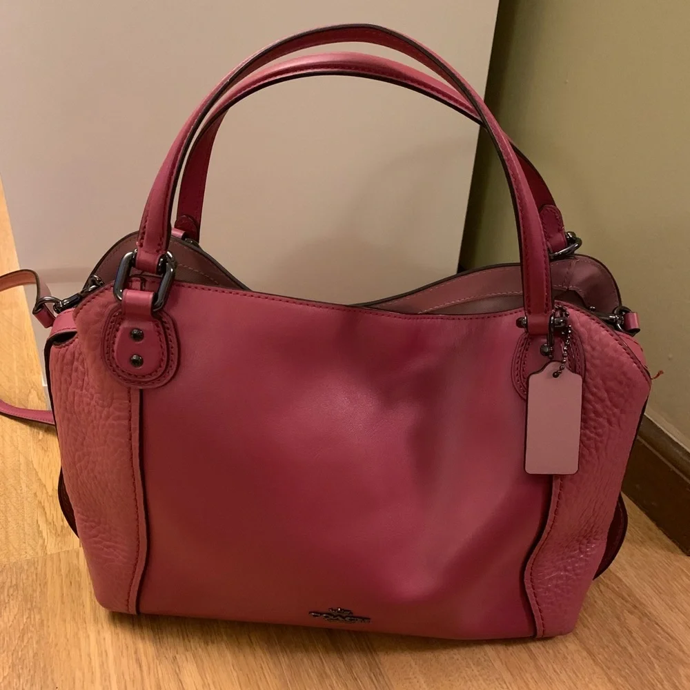 Pink Coach purse with small scarf - Picture 8 of 9